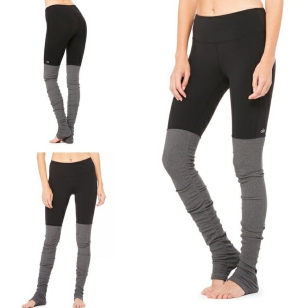 ALO Yoga Black and Gray Two-Tone Leggings